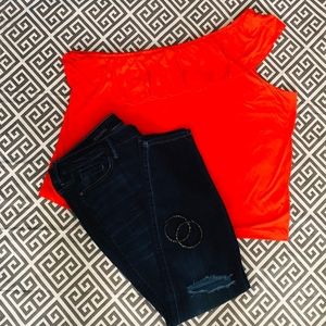 OLD NAVY |  RUFFLED OFF ONE SHOULDER TOP